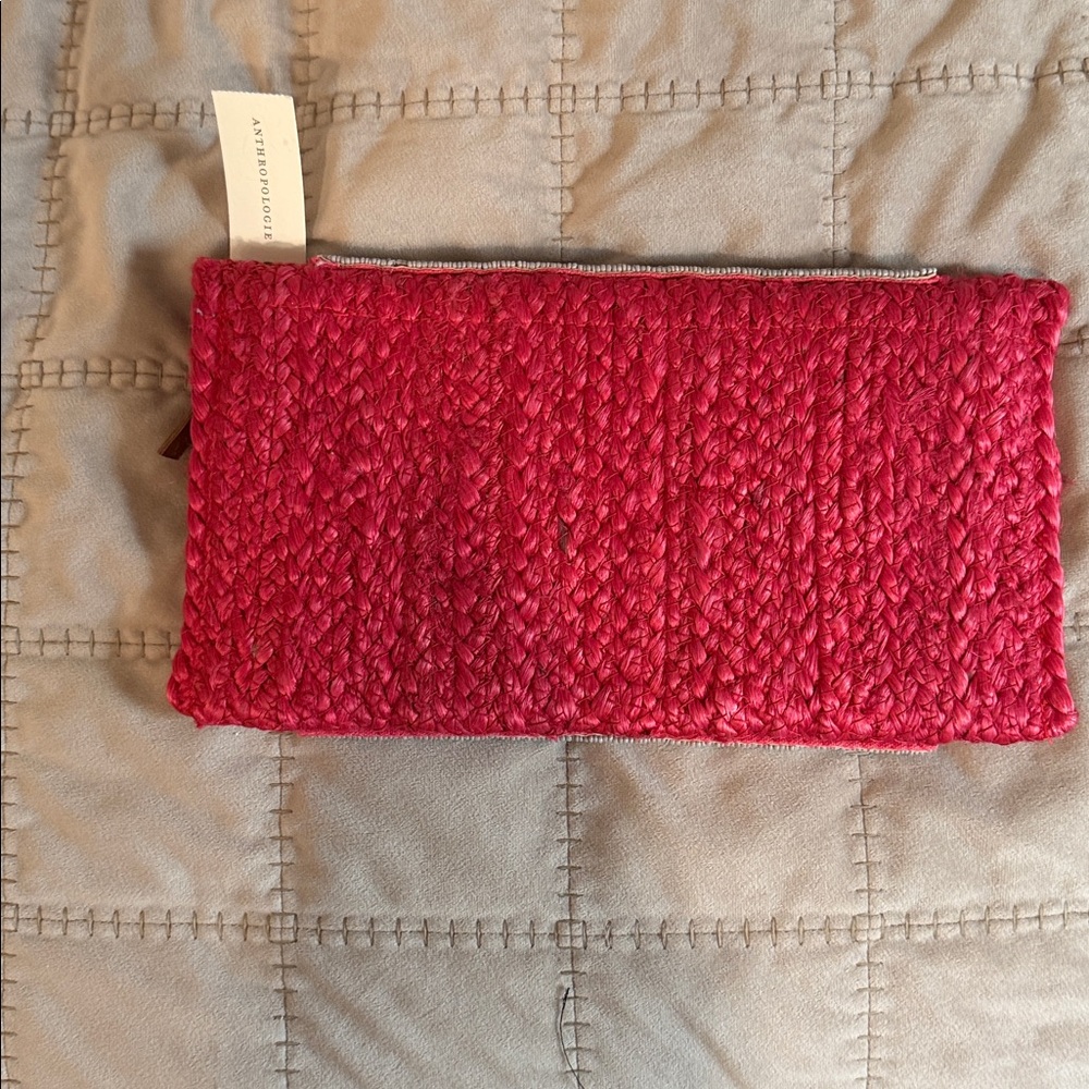 Anthropologie Arlene Beaded Clutch Pink Rose NWT Open To Offers - Picture 3 of 5
